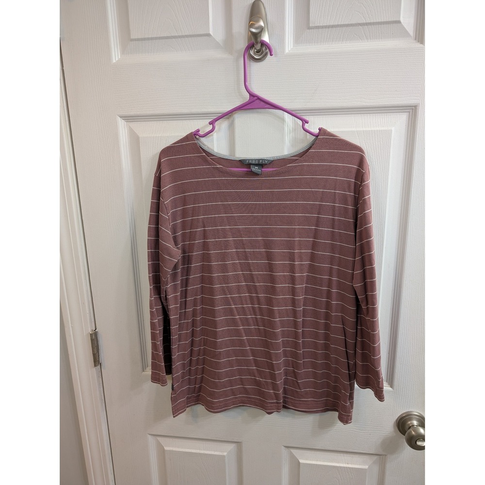 Free Fly Striped Long Sleeve‎ Top Women Bamboo Blend - Size M